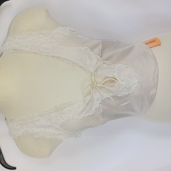 Forever 21 Cream Lace Tank Top, M, 16" PTP - Picture 1 of 5